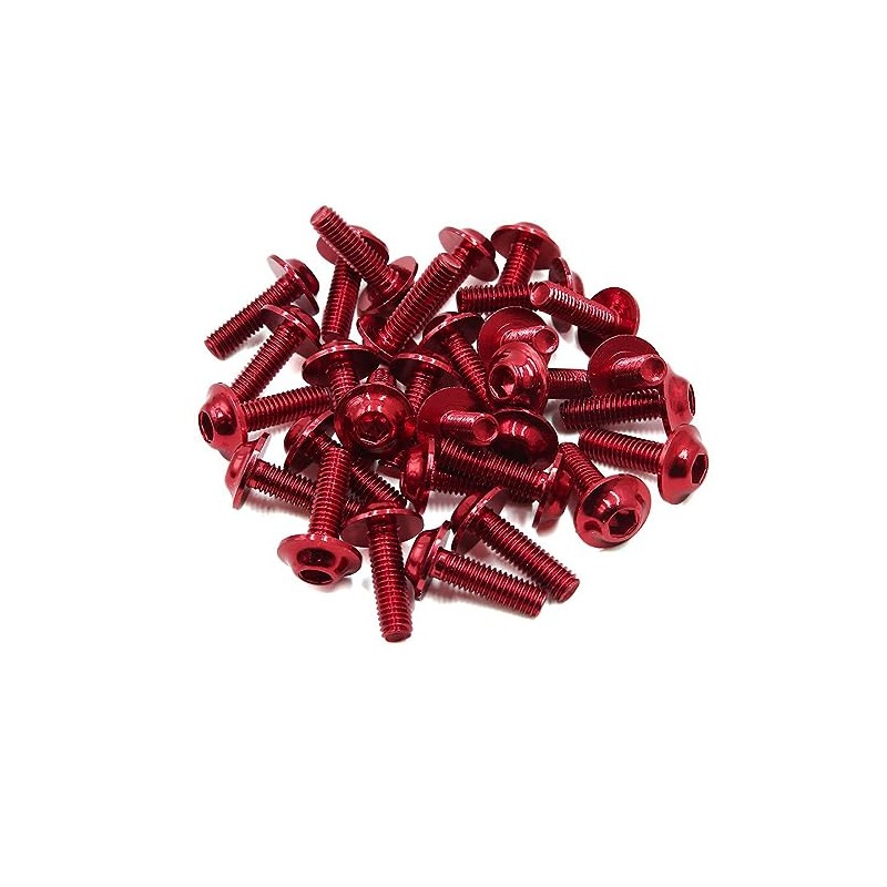 30pcs Universal Red M6 X 20mm Motorcycle Metal Fairing Hexagon