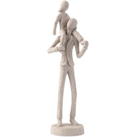 Suoedd Father Daughter Statue - Dad Shoulder Daughter Figurine - Heartwarming Father’s Day Birthday Christmas Thanksgiving Gift for Dad,Warm Home Decor for Living Room Bedroom Office Shelf