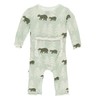 KicKee Pants Print Muffin Ruffle Coverall with Zipper (Aloe Bears