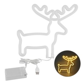 Neon Light Cute Deer Shape Yellow Lighting Decorative Neon LED Signs for Christmas Birthday Wedding Party Decorations