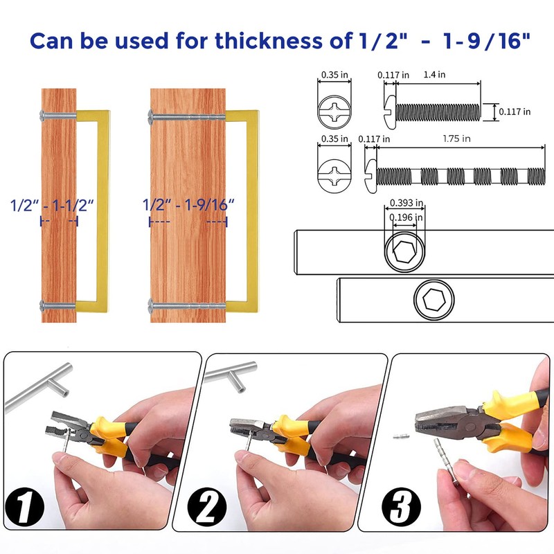 Ravinte 12 Pack 8 Inch Square Cabinet Handles Pulls -