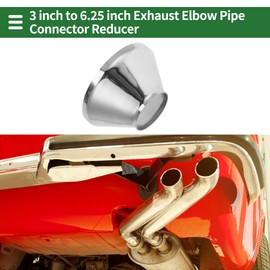 Motoforti Mandrel Exhaust Bend Elbow Concentric Reducer Car Exhaust Pipe Tubing Piping Adapter 3" OD to 6.25" OD 304 Stainless Steel Silver Tone 4 Pcs