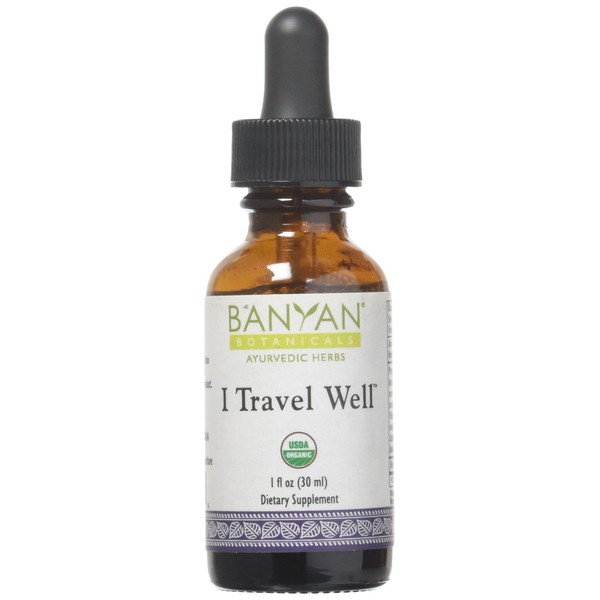 Banyan Botanicals I Travel Well Liquid Extract, USDA Organic, Ayurvedic Herbal Formula Designed To Support The Body's Natural Ability To Adapt To The Stresses Of Travel Including Changes In Time Zone.