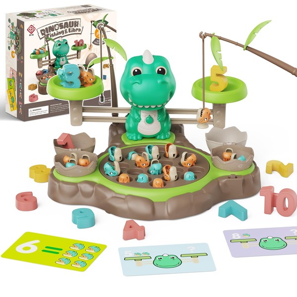 Geokay 2 in 1 Dinosaur Magnetic Fishing & Balance Math