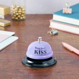 Juvale Novelty Ring for a Kiss Bell - 2.5-Inch Purple Service Bell - Novelty Romantic Gag for Couple