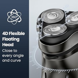 Electric Razor for Men Cordless: Wet/Dry Rotary Shaver Waterproof - USB Fast Charging & Sensitive Skin Care - Pop up Trimmer & Precision Blades