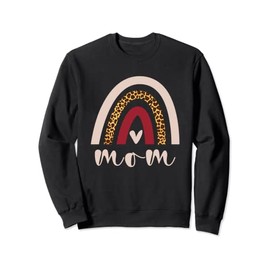 Rainbow Mom Leopard Boho Style Costume Womens Mothers Day Sweatshirt