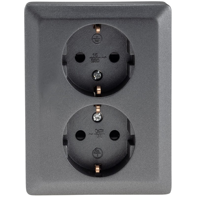 Milos Protective Contact Socket 2-Way Double Socket 1 to 2
