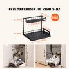 2 Tier Under Sink Organizer Sliding Storage Drawer Kitchen Bathroom