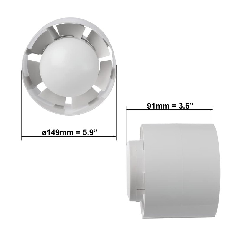 EUROPLAST Diameter 150 mm Duct Fan Duct Fan Intermediate Installation