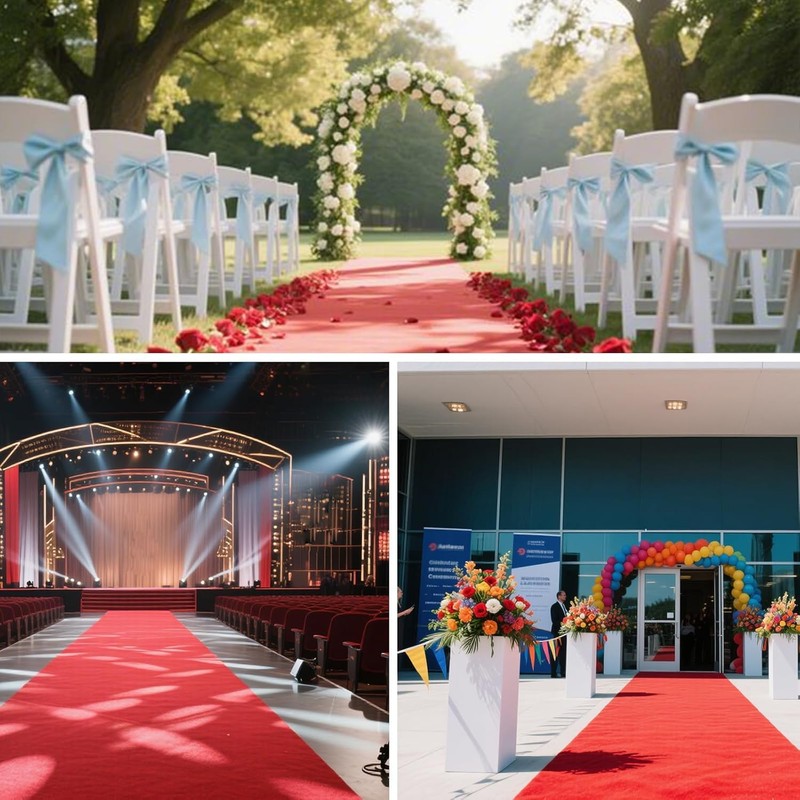 1000 GSM Extra Thick Red Carpet Runner for Partys &