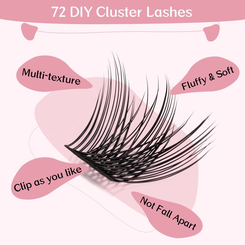 Individual Cluster Eyelashes, Individual False Eyelashes for Use at Home,