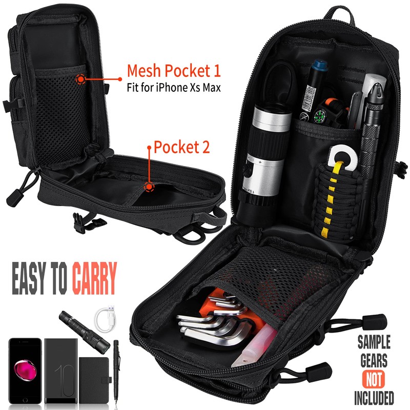 bvya Tactical Molle EDC - Bolsa compacta para herramientas, mini