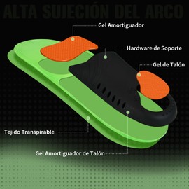 SYCYKA Plantillas para Fascitis Plantar Plantillas para Arco del Pie Plantillas para Pie Plano Plantillas de Gel para Pie Plano para Alivio de Pies Planos, Fascia, Dolor de Pies y Talón (Large: Men's 8.5-10）