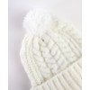 RuffleButts Ivory Cozy Sweater Knit Pom Beanie - 2T-8
