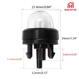 2PCS 300780002 01183 Chainsaw Primer Purge Bulb Replacement for Ryobi OEM RY3714 RY3716 RY3818 180655 532180655, for Stihl Ms211 Ms211c Ms192t Ms192tc Ms210 Ms230 Ms250 Ht250 Fs36 Fs40 Fs44 Fs120