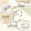 Suplight Wishbone Stacker Rings 925 Sterling Silver Cubic Zirconia Chevron