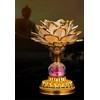 Omeet Colorful LED Lotus Buddhist Lamp, Gradient Buddha Light for