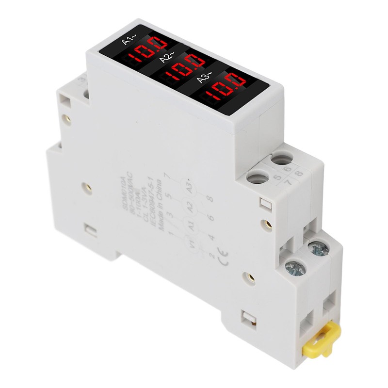 3-Phase Ammeter, LED Digital Display, Highly Accurate DIN Rail Ammeter