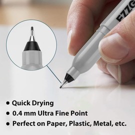Ezzgol Ultra Fine Permanent Marker, 72 Pack Ultra Fine Point Black Permanent Marker set, Works on Plastic,Wood,Stone,Metal and Glass for Doodling, Marking