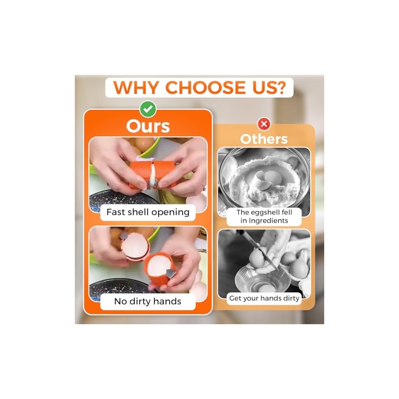 Egg Cracker Tool | Easy Shell Egg Opener | Handheld