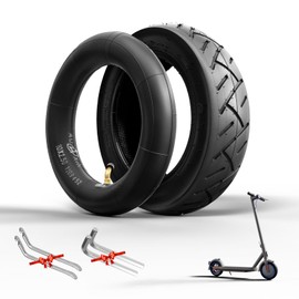 Cooryda 60/70-6.5 Scooter Tire&Tube,10x2.5 Electric Scooter Tire 10 inch Electric Rubber Pneumatic Scooter Wheels for Ninebot G30 Max/G30D 10x2.5 Front/Rear Replacement Pneumatic Tire(inner+outer)