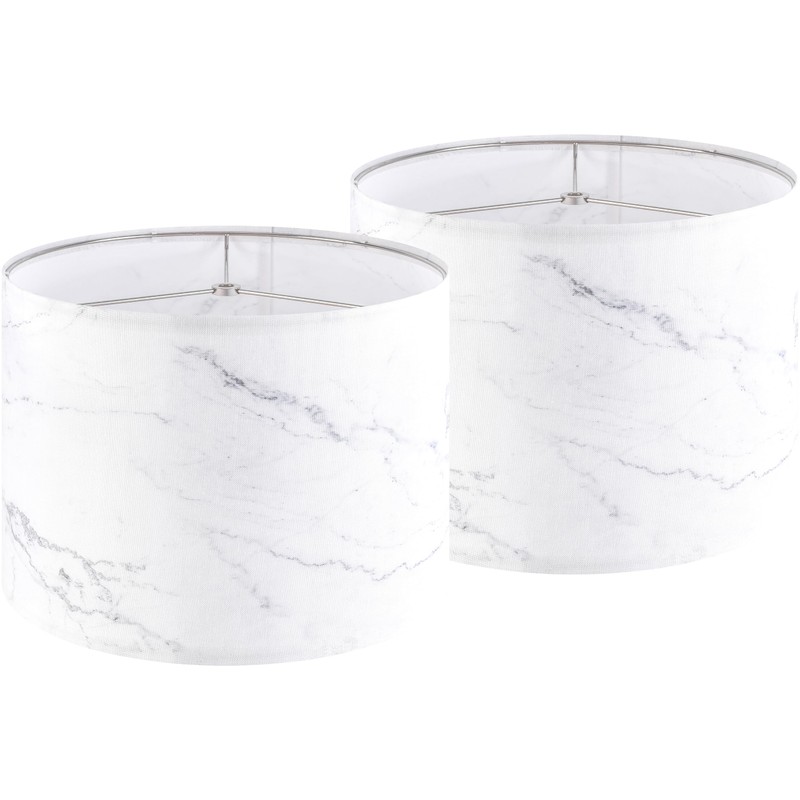 PIKOPIKO 1pcs Medium Lampshade White Marble Patterned Lamp Shade For