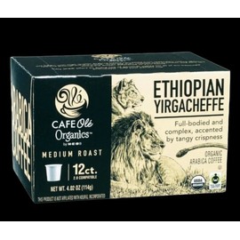 Cafe Olé coffee Ethiopian Yirgacheffe Medium Roast k-cups 12 ct box