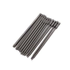 Power Screwdriver Bit Sets, 100mm T6/ T7/ T8/ T9/ T10/ T15/ T20/ T25/ T27/ T30/ T40 Torx Head Security Screw Driver Bit Set with Tamper Proof Star 6 Points Screwdriver Kit Tools