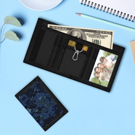 SUNDEE RFID Slim Canvas Sports Purse Camouflage Pattern Wallet with Zip Wallet for Children Teenagers Boys, smdb, Standard size, Classic