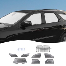 Hoolcar Windshield Sunshade Front & Side & Rear Window Sun Shade Sunscreen Heat Insulation Sun Visor Sun Reflector Fit for Dodge Durango 2011-2024, 8PCs, Exterior Accessories