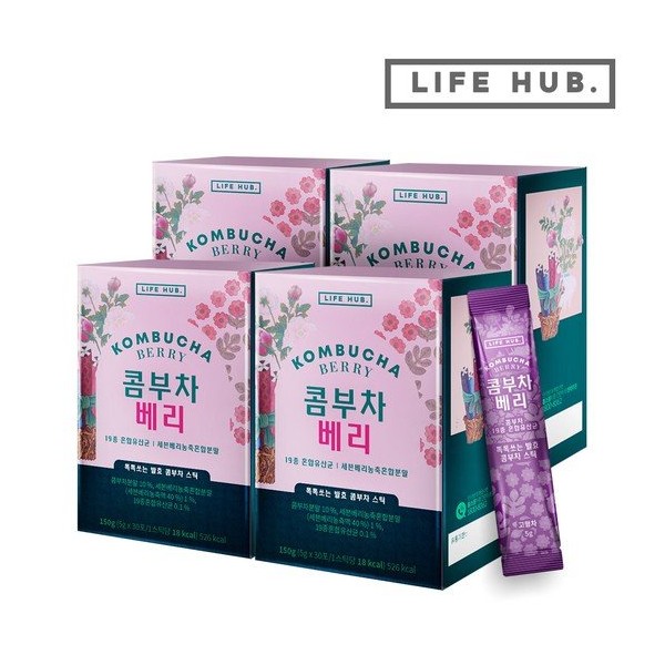 Life Herb Kombucha Berry 4 Sets 5g x 120 Packets / 라이프허브 콤부차 베리 4세트 5g x 120포