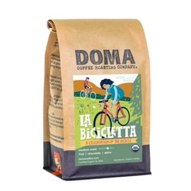 Doma Coffee Roasting Company "La Bicicletta Organic Blend" Medium Roasted Fair Trade Organic Whole Bean Coffee - 12 Ounce Bag