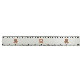 'Cute Brown Teddy Bear' 30cm (12 Inch) White Plastic Ruler (RL00082556)