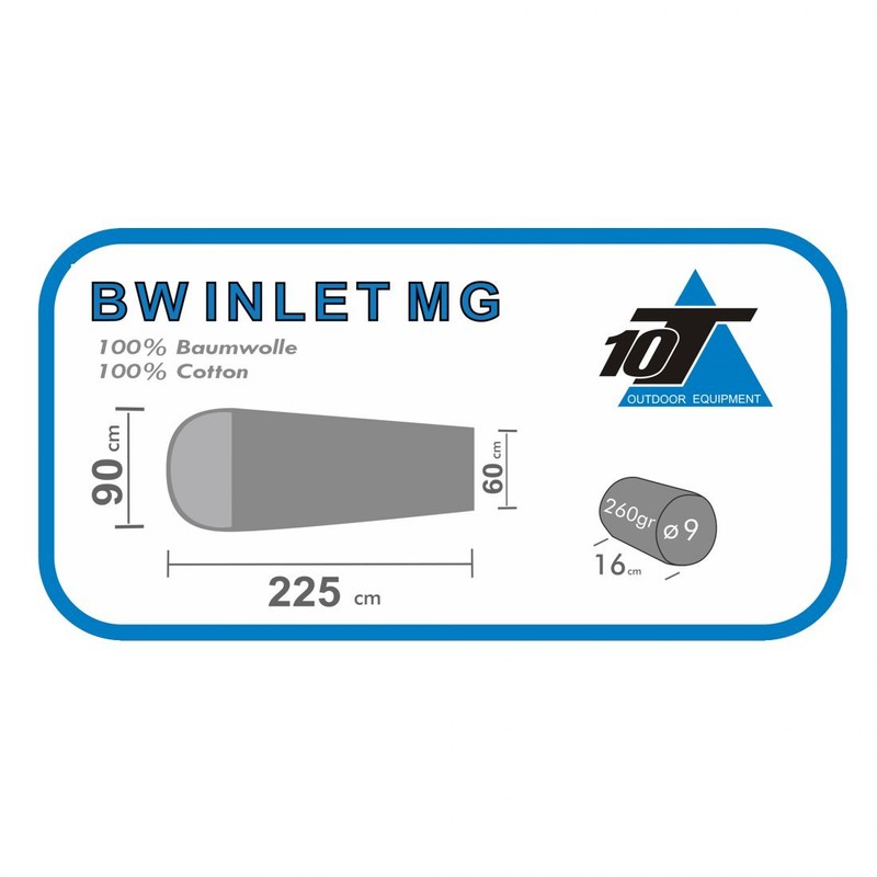 10T Outdoor Equipment Unisex's Bw Inlet Mg Sleeping Bag Liner,