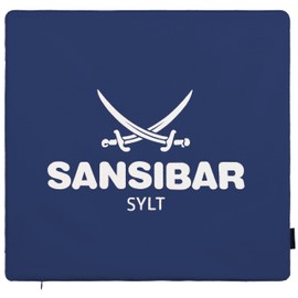 Sansibar Cushion Cover 45 x 45 cm Cushion Cover Decorative Cushion Sofa Cushion 100% Cotton Blue/White