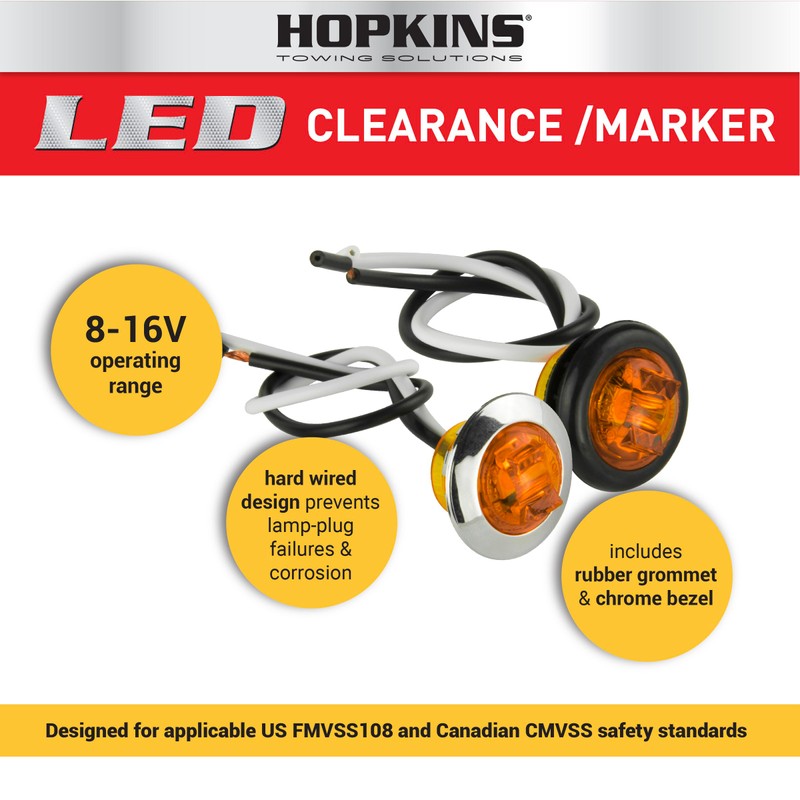 Blazer International Hopkins C534AK6 3/4" Round Amber LED Clearance &
