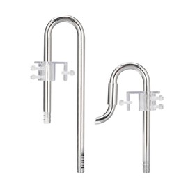 Stainless Steel Inflow Outflow Pipes Set for Aquarium Filters Planted Fish Tank Metal Lily Pipes with Acrylic Holders (16mm Set)