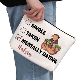 Generic PYOUL Games Inspired Gift Mentally Dating Halsin Makeup Bag Halsin Lover Cosmetic Bag Video Games Fan Gift Games Merch (Dating Halsin Bag)