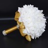 Flonding Wedding Bouquet, Gold Bouquet for Bride Bridesmaid with Diamond