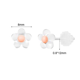 AoedeJ 2 Pairs Flower Earrings Stud Clear Earrings for Sports Plastic Earrings for Sensitive Ears Flower Earrings for Women (Orange)