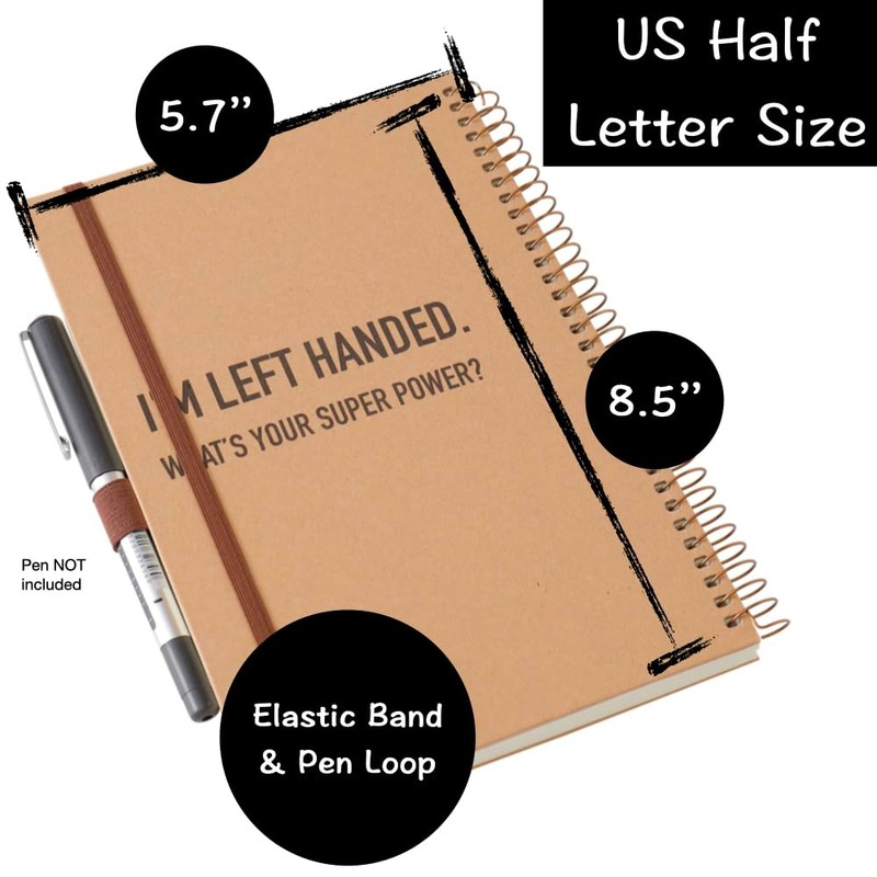 Urby Left Handed Notebooks College Ruled, 160 Pages 1 Subject,