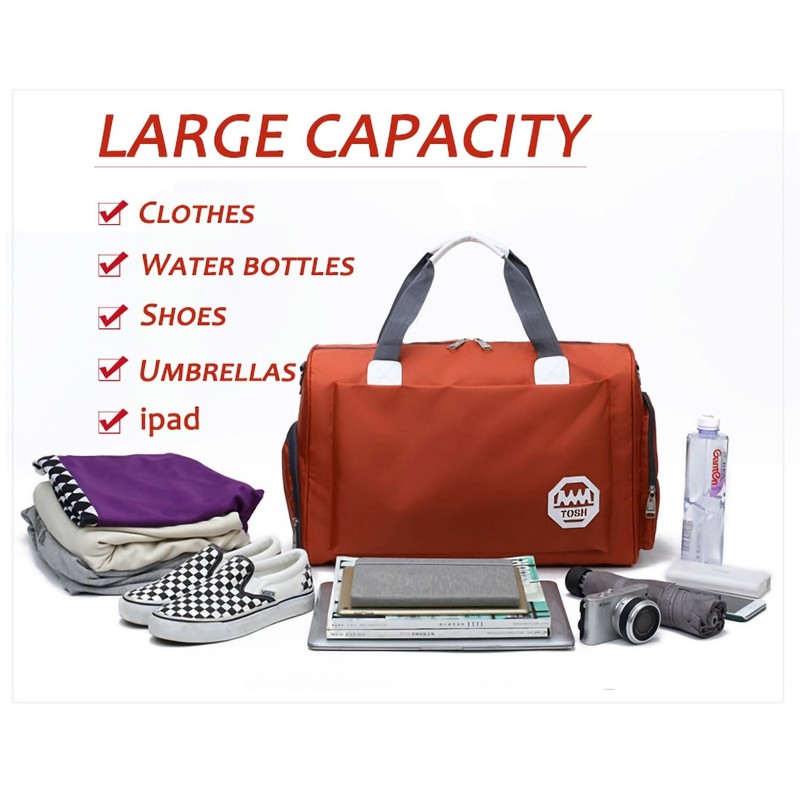 YDFYX Travel Bag 55L with Shoe Compartment, Overnight Bag, Lightweight