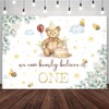 AIBIIN 7x5ft Bear 1st Birthday Backdrop We Can Bearly Believe