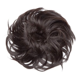 S-noilite 8 Inch Large Tousled Updo Ponytails Messy Hair Bun 80G Thick Donut Updo Scrunchies Hairpiece Ponytail Hair Extensions for Women Girls //Ash Blonde