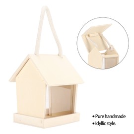 Wooden Bird Feeder, Multifunctional Bird Feeder Box, Hanging Cedar Wood Wild Bird Feeder with Transparent Acrylic Side Board, Easy to Clean & Fill, Wooden Board for Observation