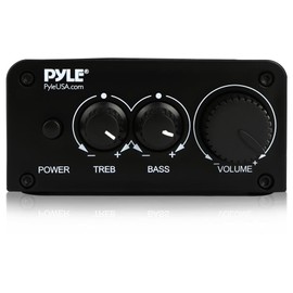 Pyle Premium Bluetooth Amplifier, 2-Channel Digital Audio Receiver, Compact, Lightweight, Home Theater System, 60 Watts, Aux RCA Audio Input Jacks, Volume, Treble & Bass Adjustable (PFA240BT)