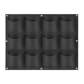 WHATWEARS Hanging Planting Grow Bags, 12 Pockets Hanging Vertical Wall Planter Wall Mounted Grow Bag Outdoor Indoor Gardening Vertical Greening Flower Container, Planting Bags(0.6 m × 0.8 m, Black)