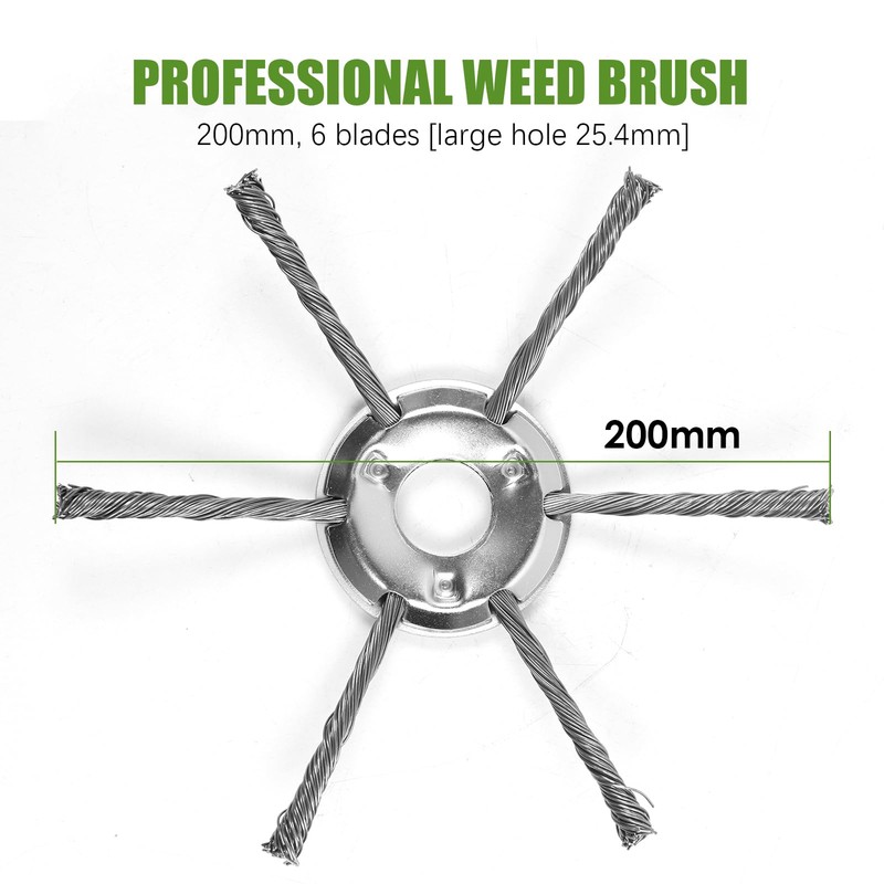 MaxEarn Steel Wire Grass Trimmer Head, 6 Cutter Head Brushcutter,