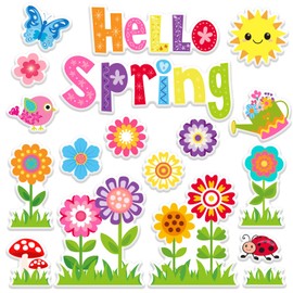 FYSUIMU 2 Sheet Spring Thick Gel Clings Colorful Flower Garden Theme Window Gel Decals for Home School Office Classroom Nursery Party Supplies